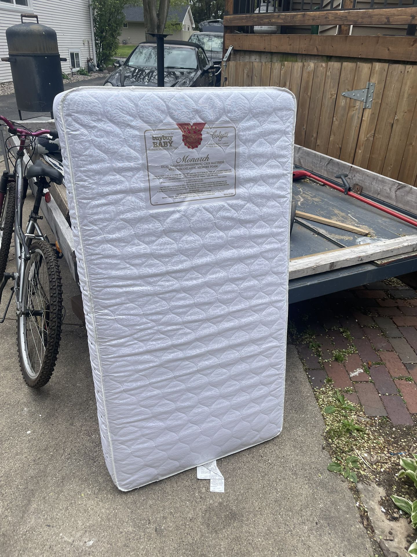 Buy Buy Baby Crib Mattress, like new, great shape, very clean 52 by 29 inch, $10