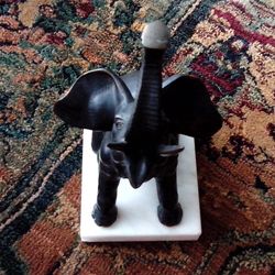 5-BE: Vintage/Antique And Unique Heavy Metal Elephant Bookends Book Ends