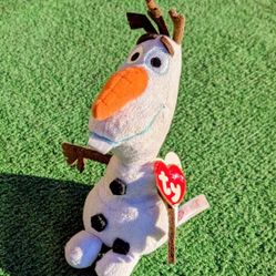 DISCOLORED TY Beanie Baby 7" OLAF the Snowman Plush Stuffed Toy GUC