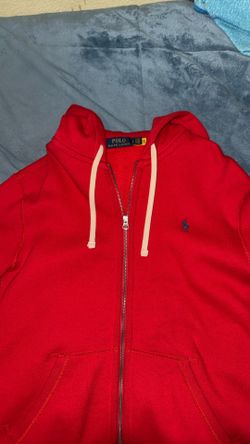 Red polo zip up hoodie