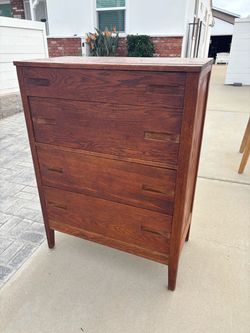 Oak Tall Dresser with 4 Drawers