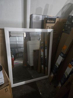 Brand New Diamond FreshFit "Calhoun" White Framed Mirror – 42" x 34"