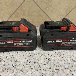 Milwaukee forge xc8.0 set of 2 batteries