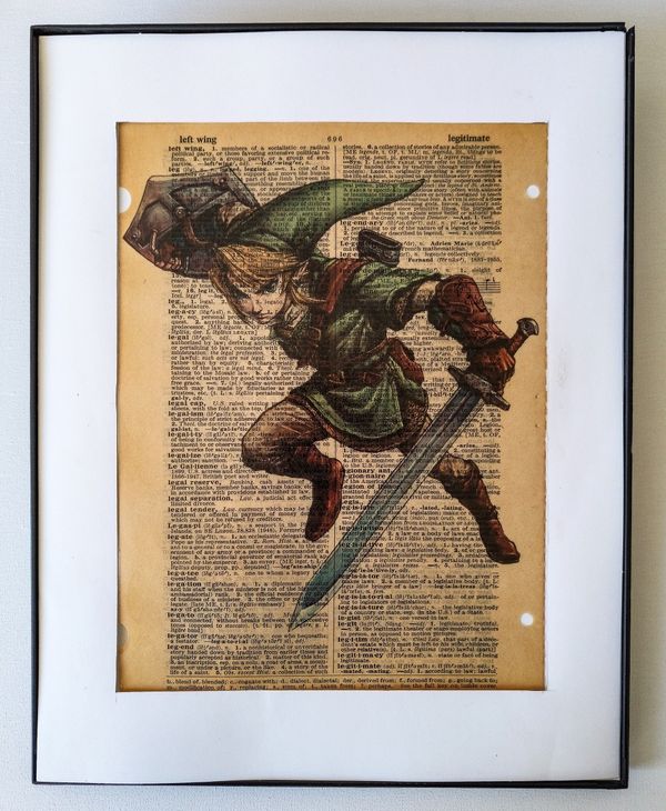Link From Zelda Printed On Real Vintage Dictionary Page The Word Link From Zelda Printed On Real Vintage Dictionary Page The Word Legend