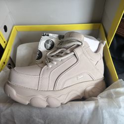 Buffalo Cld Chai Vegan Womens Platform Boots in Cream