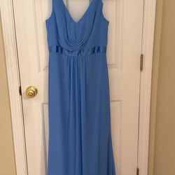 David’s Bridal Size 8 Sleeveless Ruffle Dress W/ Chiffon Back
