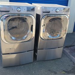 LG HE STEAM WASHER ELECTRIC STEAM DRYER SET BIG CAPACITY HEAVY DUTY CAN DELIVER 