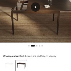 NÄSINGE Extendable table, dark brown stained/beech veneer