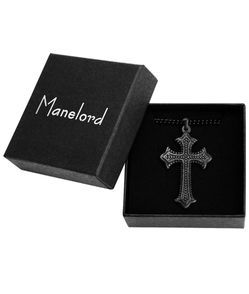 Brand New :Retro Classic Necklace Sequence Points Engraved Pendant Original Arrow engraved Pendant Stainless Steel Cross Necklace with 24 inches chai