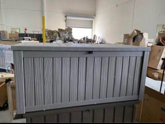 Assembled New 150 Gallon Outdoor Storage Box Weatherproof Deck Boxes Outdoor Lockable Resin