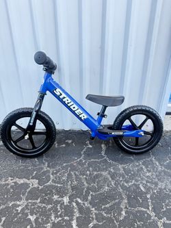 Strider 12 Sport, No Pedal Balance Bike for Kids Ages 1–4 Years, Blue