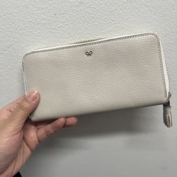 ANYA HINDMARCH Long Wallet White Beige Zip Around