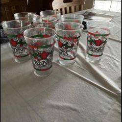 8 Coca Cola Drinking Glasses
