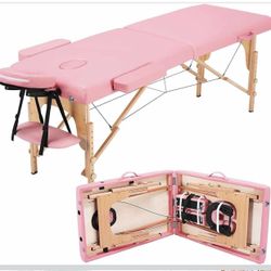 Massage Table Portable Lash Beds Spa Bed  Couch Foldable Spa Tables Adjustable , Pink Q-2