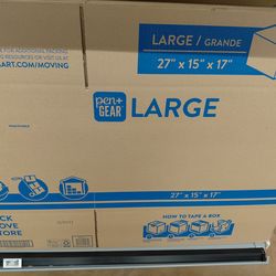 15 moving boxes plus 1 roll of tape