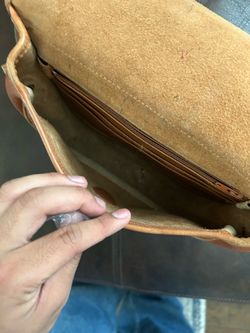 Vintage Dooney & Bourke All-Weather Leather Crossbody Saddle Bag,  British Tan