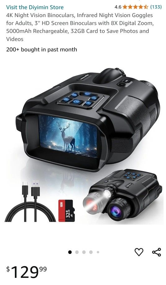 Brand New 4k Binoculars With Nigh Vision 2000ft Range