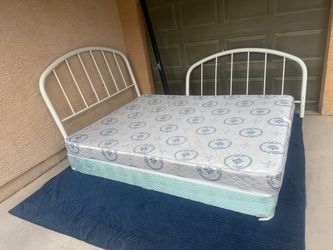 Queen Bed Frame + Mattress + Box Spring (Delivery Available)