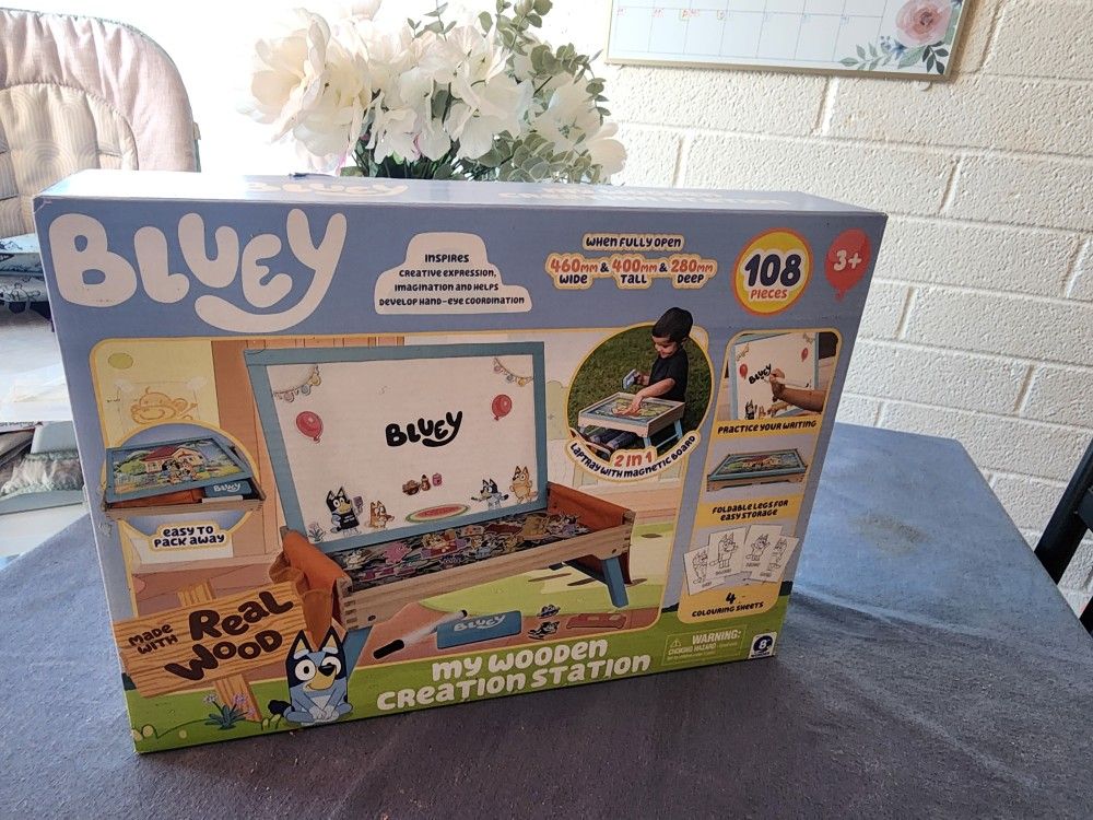 Real Wood Bluey Creation Station Table