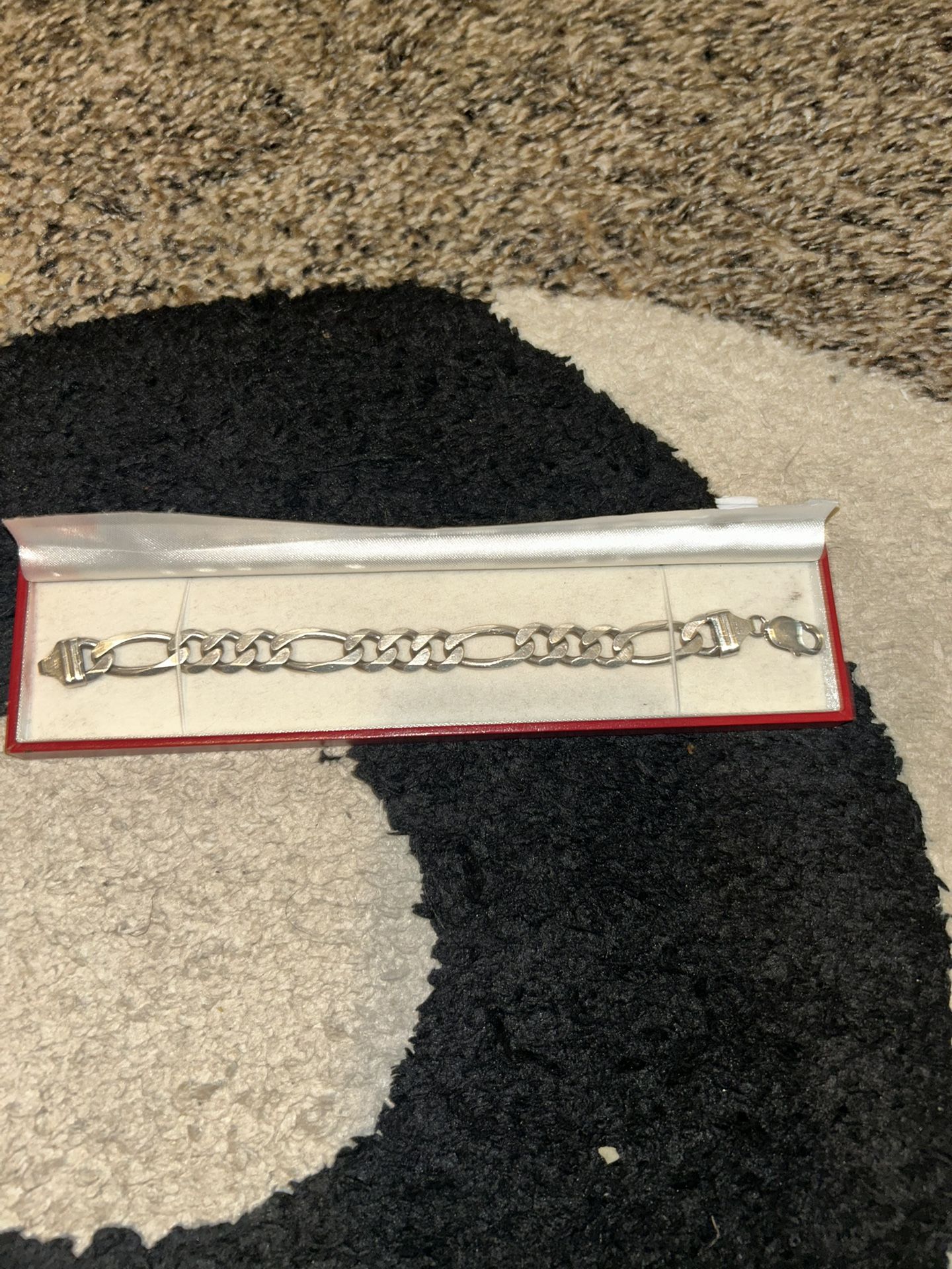 Silver Figaro Bracelet