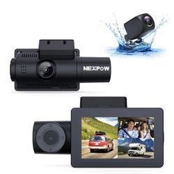 Brand new NEXPOW Car Dash Cam 3 Channel, 4K Dash Camera Front and Rear, Dashcam Three Way