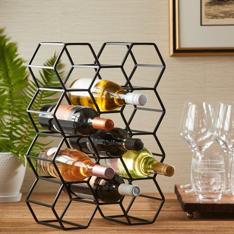 EVERGREEN 11 Bottle Wine Rack Black Finish Women Owned Item #1759379