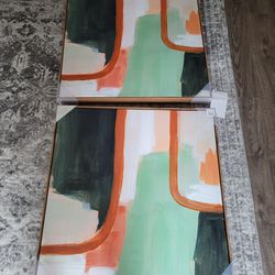 Green And Orange Beachy Canvas 