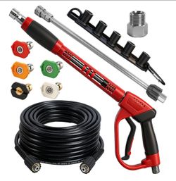 Hourleey Pressure Washer Gun and Hose Kit, 50 FT
