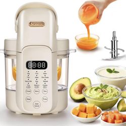 IAGREEA Glass One Step Baby Food Maker Processor Steamer Puree Blender Grinder Mill  