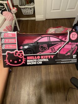 NIB Hello Kitty Remote Control Racing Pink Black Car w/ Wheel Controller