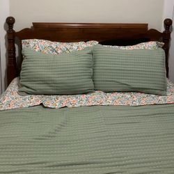 Antique Solid Wood Queen Bed Frame