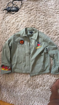 Forever 21 Olive Green Patch Jacket