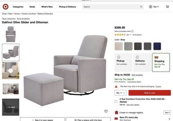 Rocker / Glider Nursing Chair With Ottoman