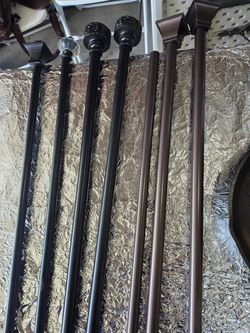 Curtain Rods Set of 5 Mixed Finials