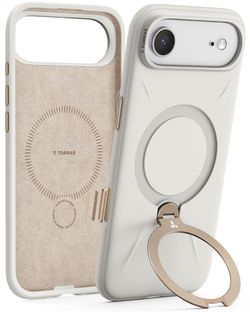 TORRAS Q3 Silicone 360 Spin For IPhone Air Case With Stand, Fit For MagSafe, Magnetic Ring Kickstand With Camera Control, Liquid Silicone Rubber Soft 
