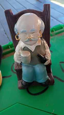 Vintage Old Man Rocking Chair piggy bank