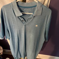 Banana Republic Solid Cotton Men Pique Polo Size XL Blue