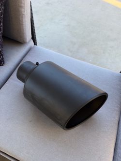 Richeer 4' Inlet Exhaust Tip 8" Outlet 15" Length, Black Powder Coated Stainless Steel