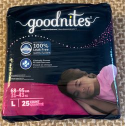 New Goodnites Girls' Nighttime Bedwetting Potty Training Underwear Large (68-95 lbs) - 25 Count