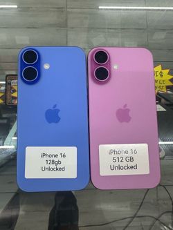 iPhone 16 unlocked. Cash or $50 Down w approval