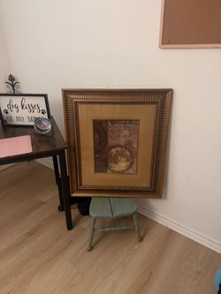 Framed Vintage World Map Art Print