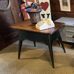1 vintage mid century solid wood side table. 