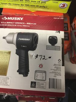 Hhusky air impact wrench 1/2 on wtth800ft lb $72