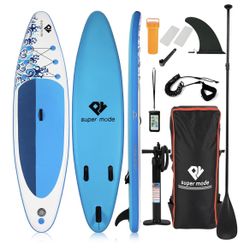 10ft Inflatable Paddle Board 6x32x6 with Premium SUP Accessories - Backpack, Adjustable Paddle.