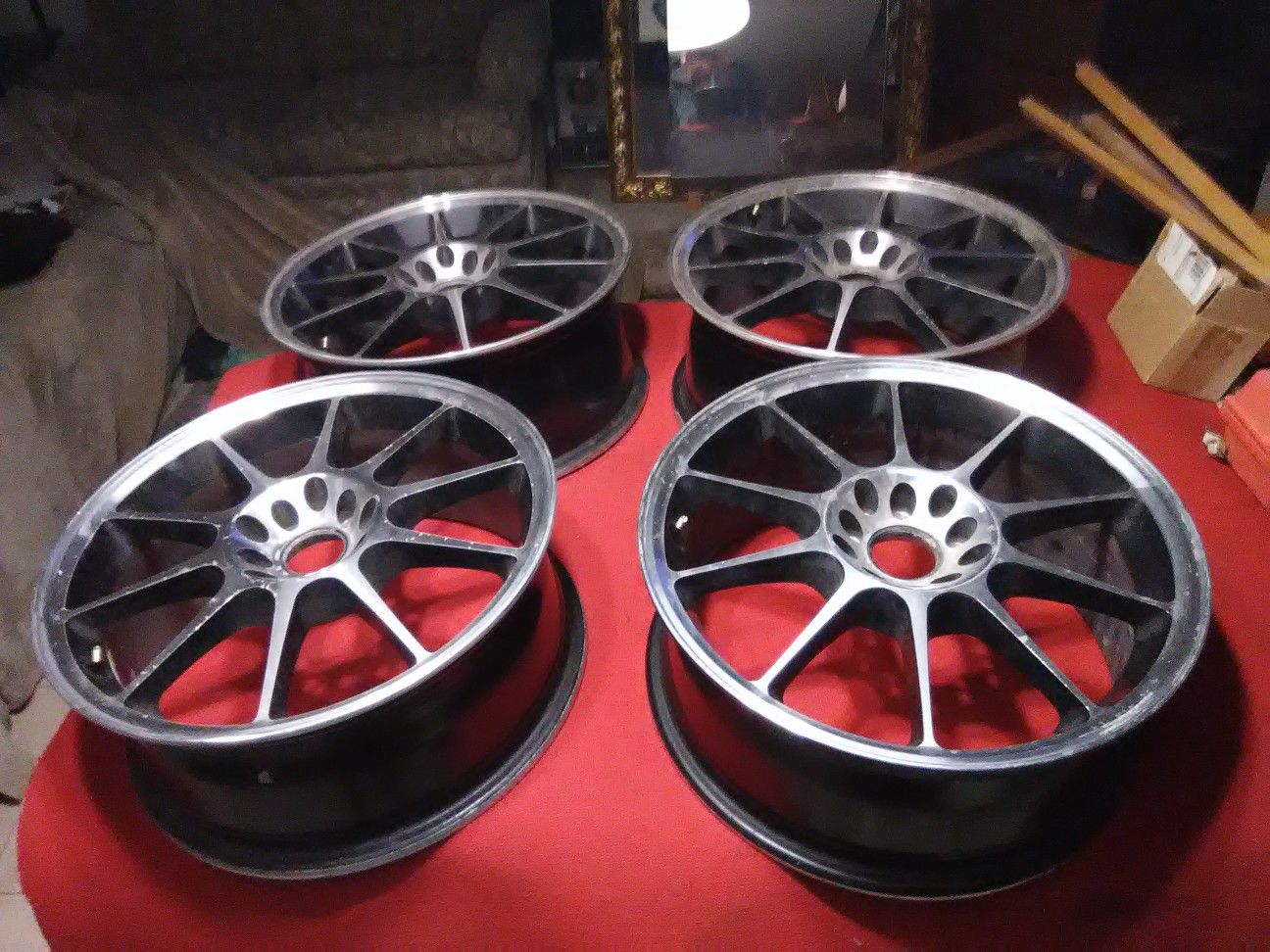 Set of four (4) 17" custom mag. Aluminum rims wheels