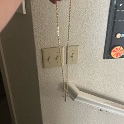 26in 10k Gold Rope Chain With Pendant 