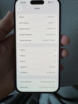 IPhone 16 128 gb T mobile