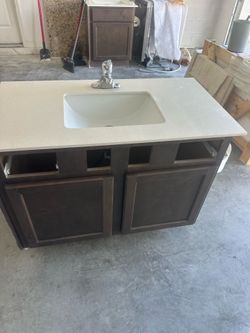Vanity with mirror