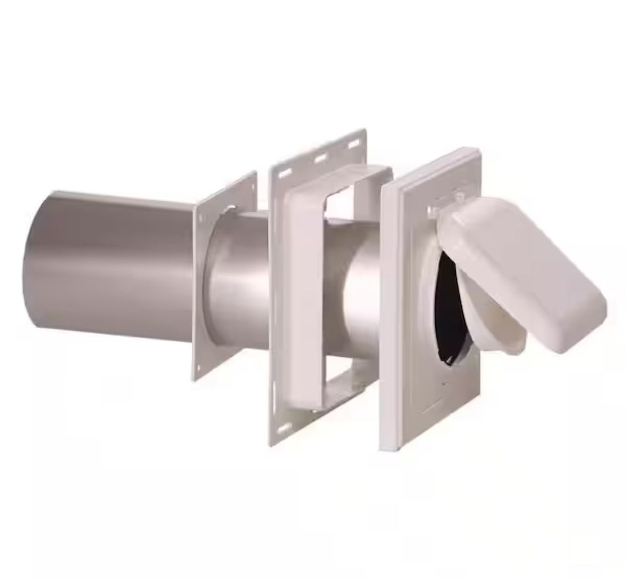 4 in. J Block or Wide-Mount Dual Door Wall Vent in White