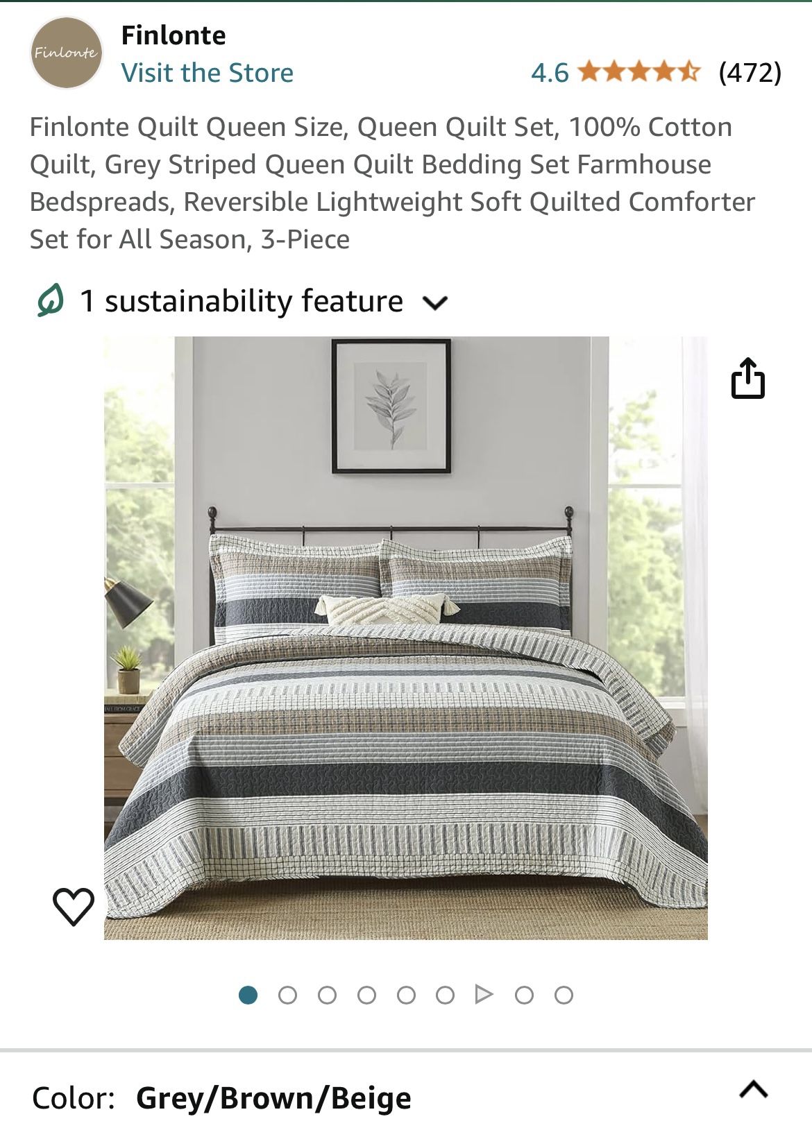 New Finlonte Quilt Queen Size, Queen Quilt Set, 100% Cotton